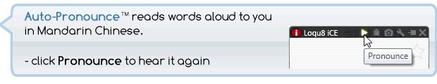 Auto-Pronounce speaks every word in Mandarin Chinese