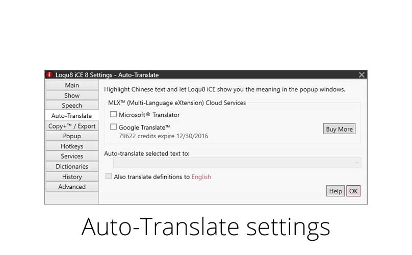 Adjust auto-translate settings